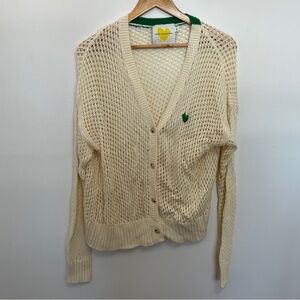 Kerri Rosenthal Knit Sweater in Cream & Green Size XL